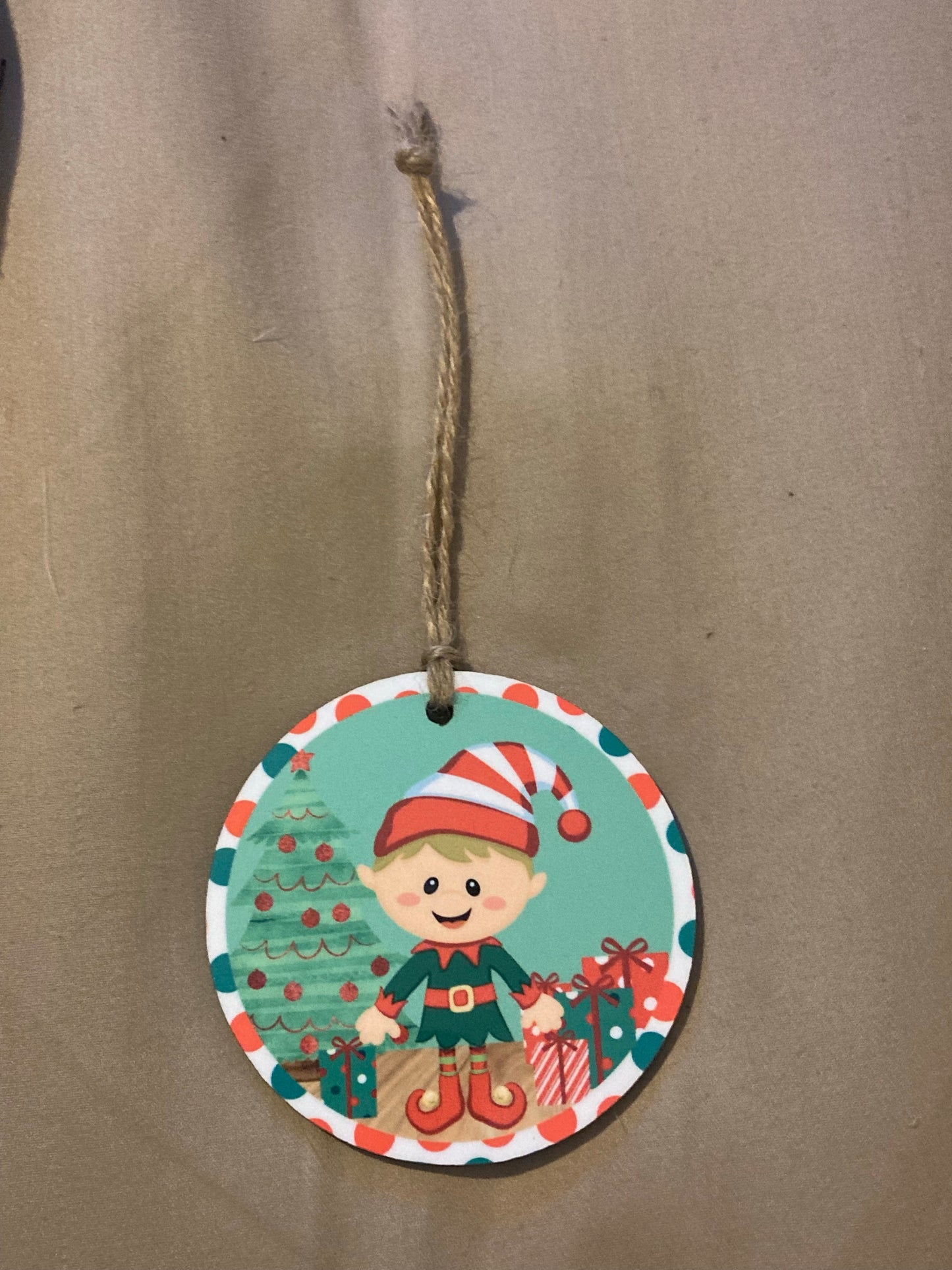 Boy Elf (R91) Round Ornament