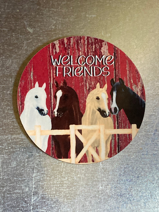 Welcome Friends - Circle Magnet - R42