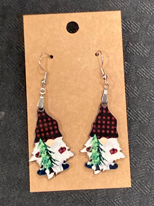 Gnome with Tree (G01) - Gnome Earrings