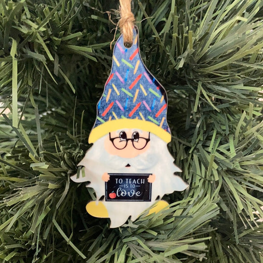 To Teach is to Love (G31) - Gnome Shape Ornament