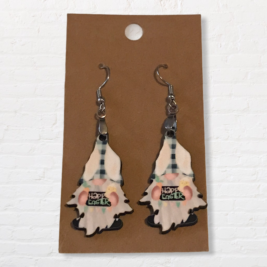 Happy Easter (G26) Gnome Earrings - 1.5" Earrings